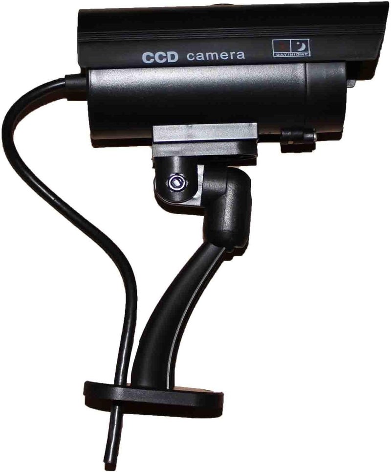 JYtrend Outdoor Dummy Fake Security Camera with Led Blinking Light (3 Pack, Black) - Image 2